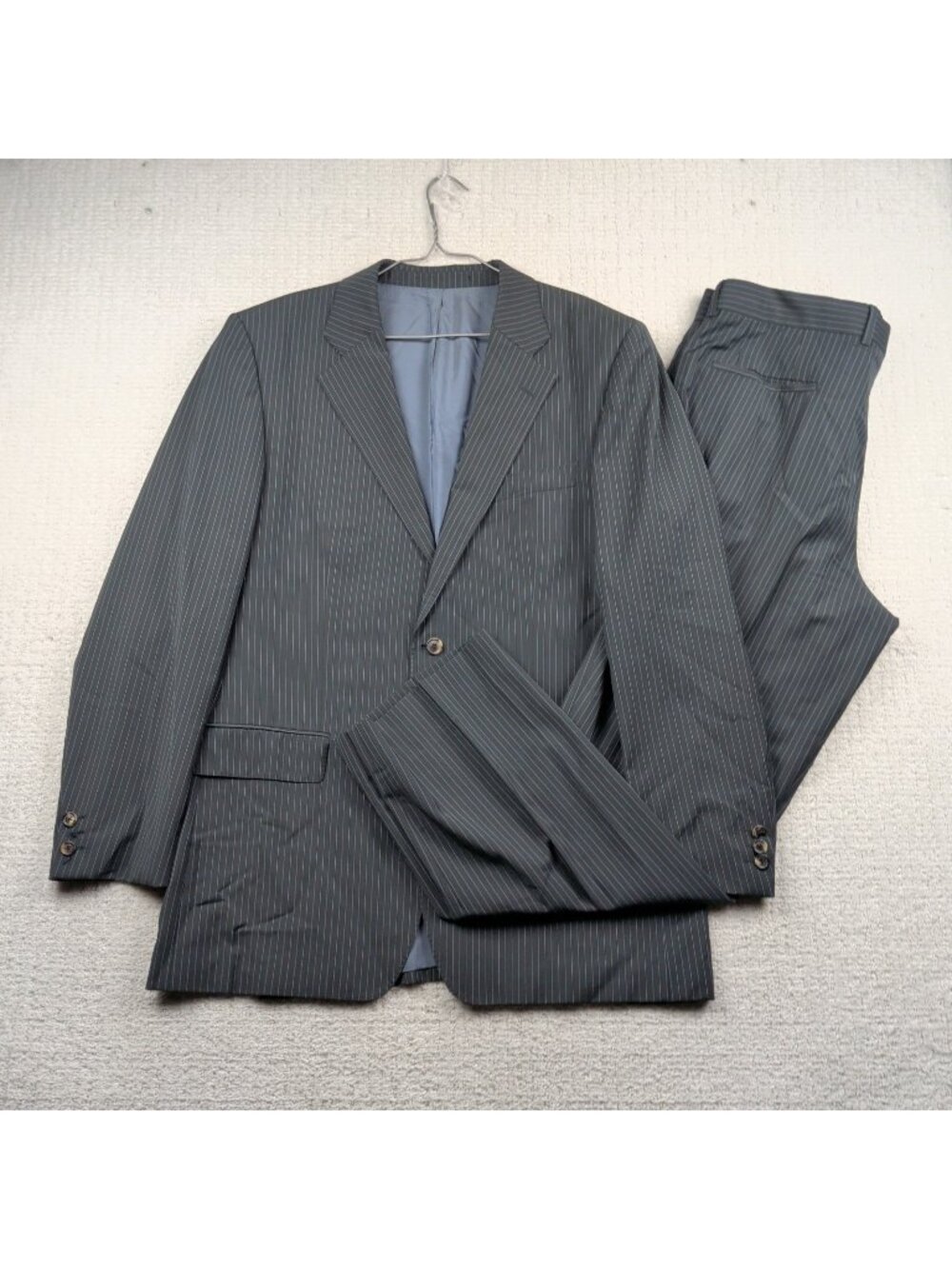 Hugo Boss Gable Vegas Men Blue Pinstripe Wool 54 Blazer w/ Pant 2 Piece Suit